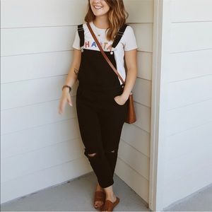 Black overalls